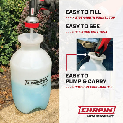 Pump Sprayer 1 Gallon Lawn and Garden Hand Pressurized Anti-Clog Filter Adjustable Spray Nozzle
