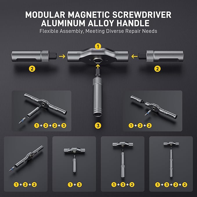 42 in1 Magnetic Screwdriver Set Precision Multi Bit Ratchet T Handle Repair Kit for Electronics Phone Laptop Watch