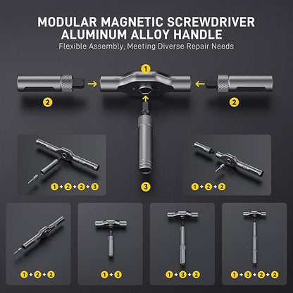 42 in1 Magnetic Screwdriver Set Precision Multi Bit Ratchet T Handle Repair Kit for Electronics Phone Laptop Watch
