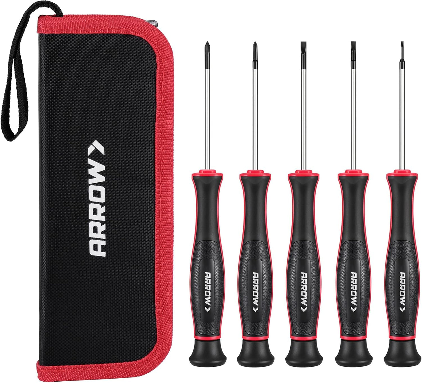 5-Piece Precision Screwdriver Set with Pouch Magnetic Small Screwdriver Set Phillips Slotted Cr-V Steel