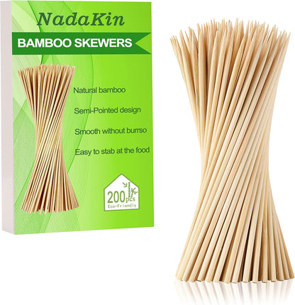 12 Inch Wooden Skewer for Appetizers Fruit Kebabs Grilling Barbecue Mini Burger Sausage Cocktail Picks for Drinks