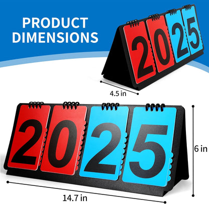 Scoreboard Score Flipper for Basketball/Baseball/Volleyball/Soccer/Softball Portable Manual Flip Score Keeper