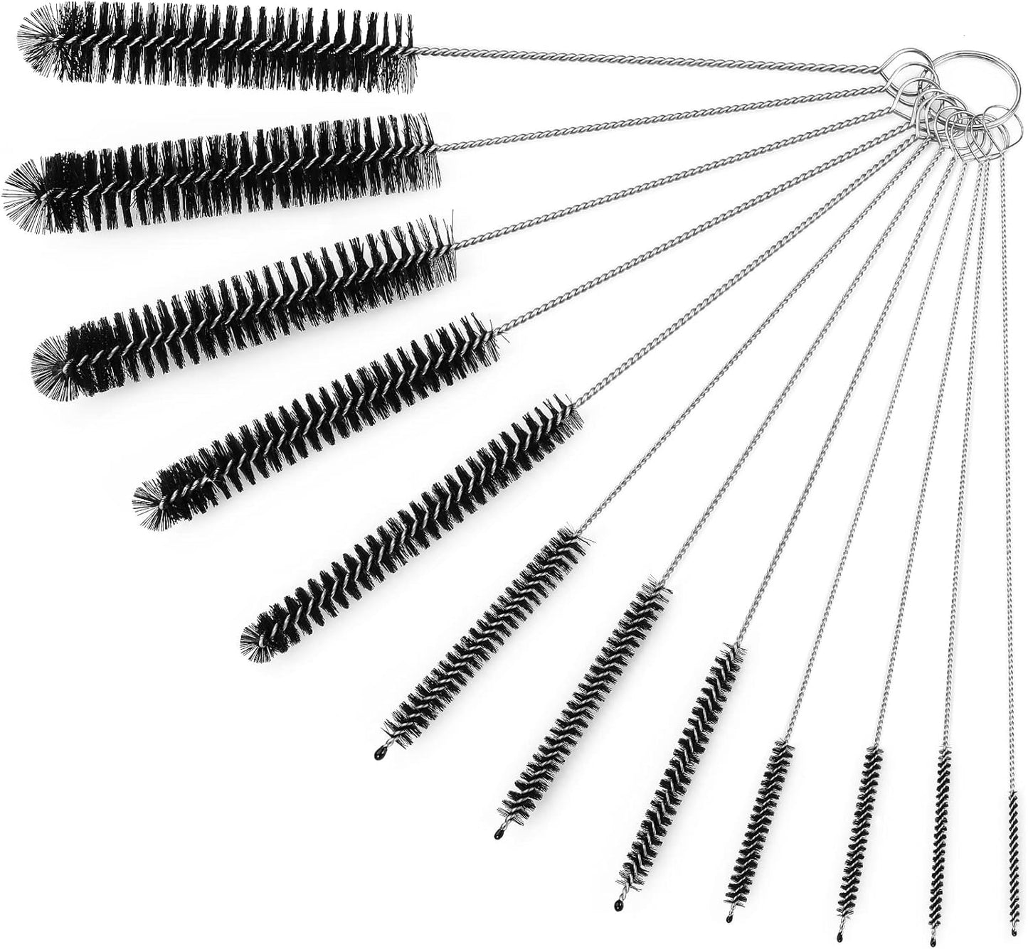 12 Pieces 8.2 Inch Bottle Cleaning Brush and Nylon Tube Brush Brush Kit for Sippy Cup Tumbler