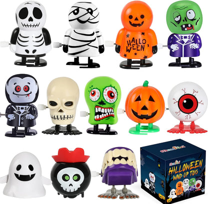12pcs Halloween Wind Up Toys Assortment for Kids Halloween Party Favors Treat
