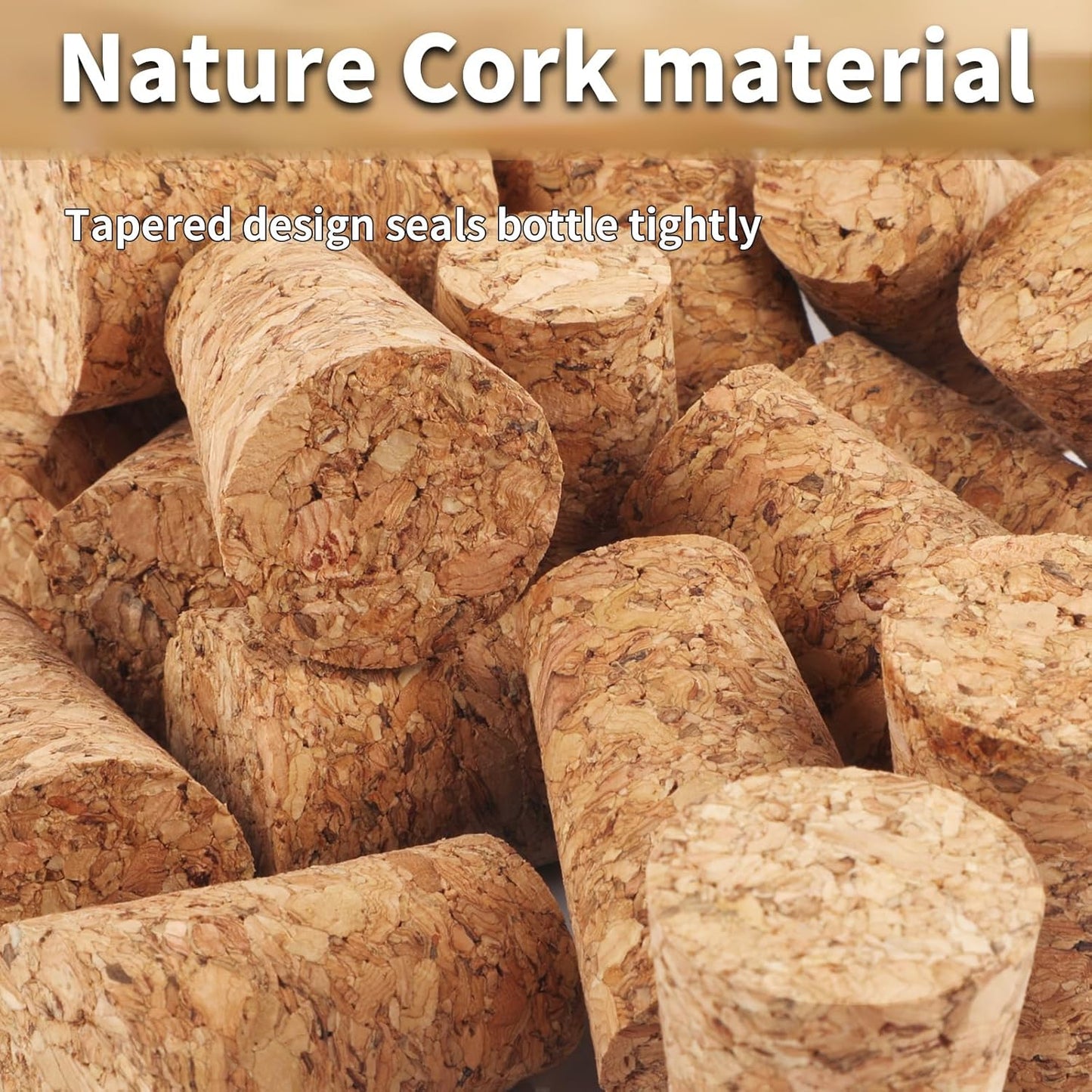 20 Pack Wine Corks, Natural Soft Wood Wine Bottle Corks Leakproof Tapered Corks Wooden Replacement