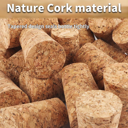 20 Pack Wine Corks, Natural Soft Wood Wine Bottle Corks Leakproof Tapered Corks Wooden Replacement