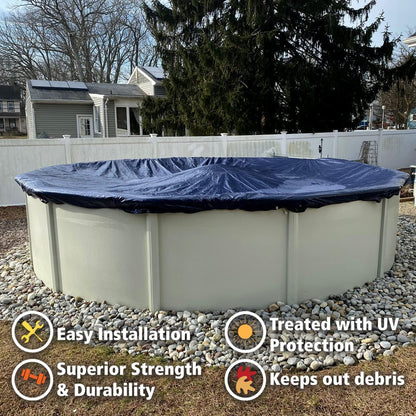 18’ ft. Round Pool Winter Cover for Above Ground Pools Cold and UV Resistant