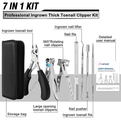 Clippers for Seniors Thick Toenails Aucurwen Heavy Duty Toe Nail Clippers Adult Thick Nails Long Handle