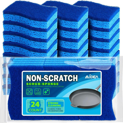 24Count Sponges for Dishes Sponges Kitchen Cleaning Sponge Cleans Fast Without Scratching