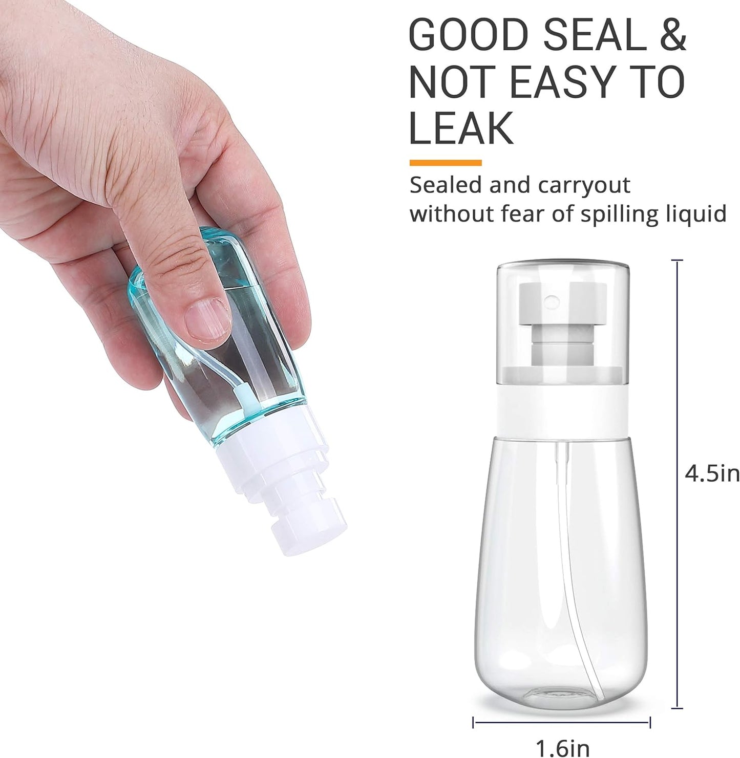 Pack 2 Bottle Travel Size 2oz/60ml Fine Mist Mini Empty Spray Bottles  Leak Proof  for Toners