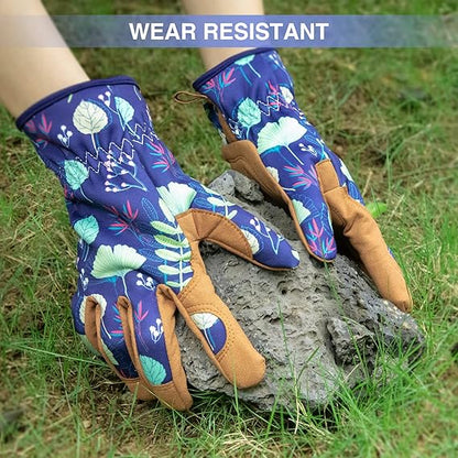 Weeding Working Gloves Leather Garden Glove for Women Thorn Proof No Stab for Digging