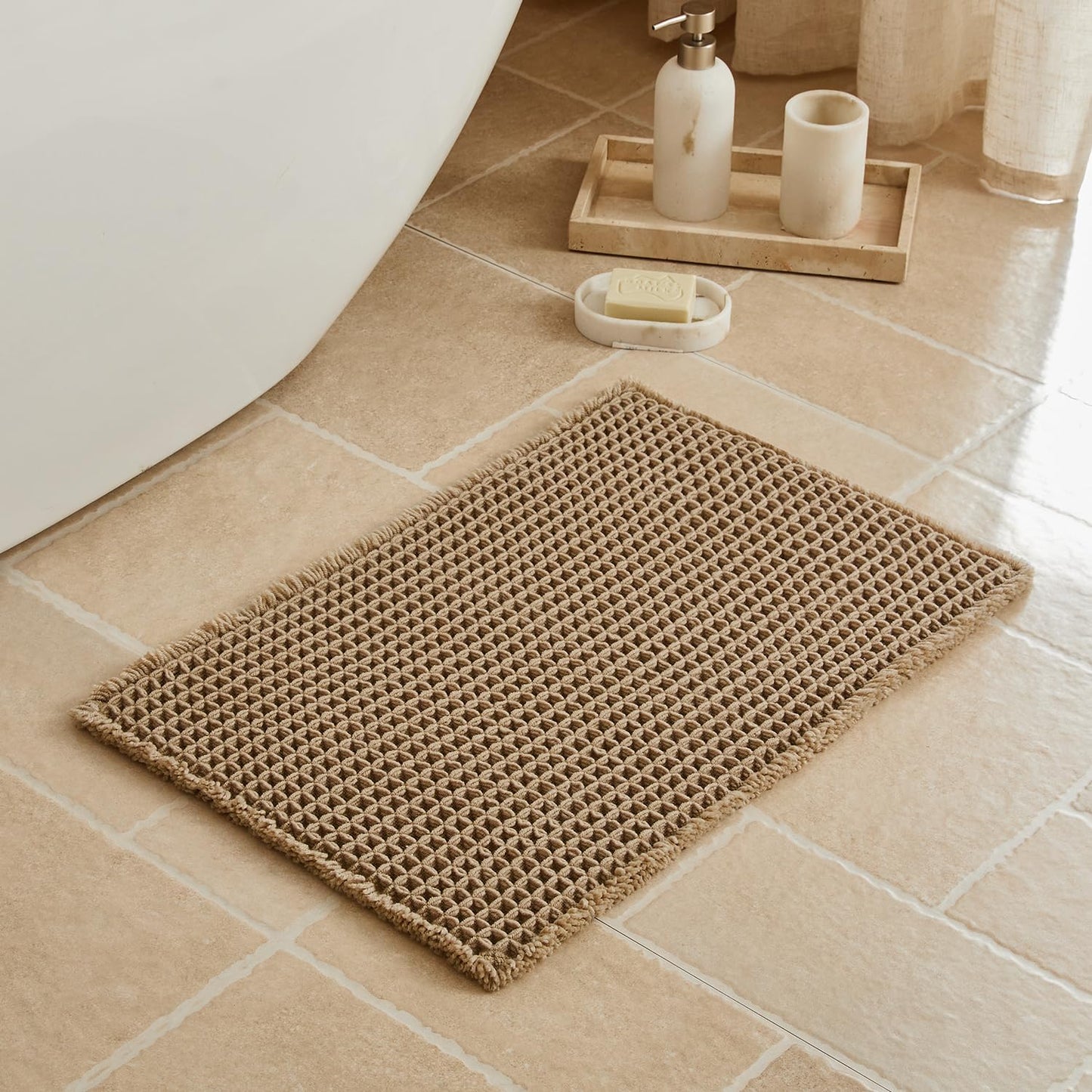 Small Boho Bathroom Rugs Non Slip Washable Ultra Soft Super Absorbent Quick Dry Farmhouse