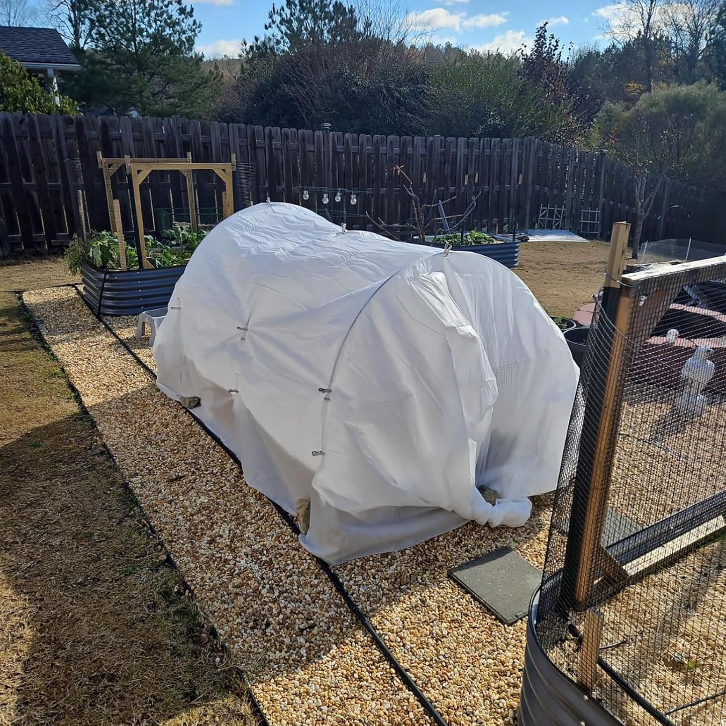 6 Sets of 7FT Greenhouse Hoops for Raised Beds Rust-Proof Fiberglass Frame for Garden Netting