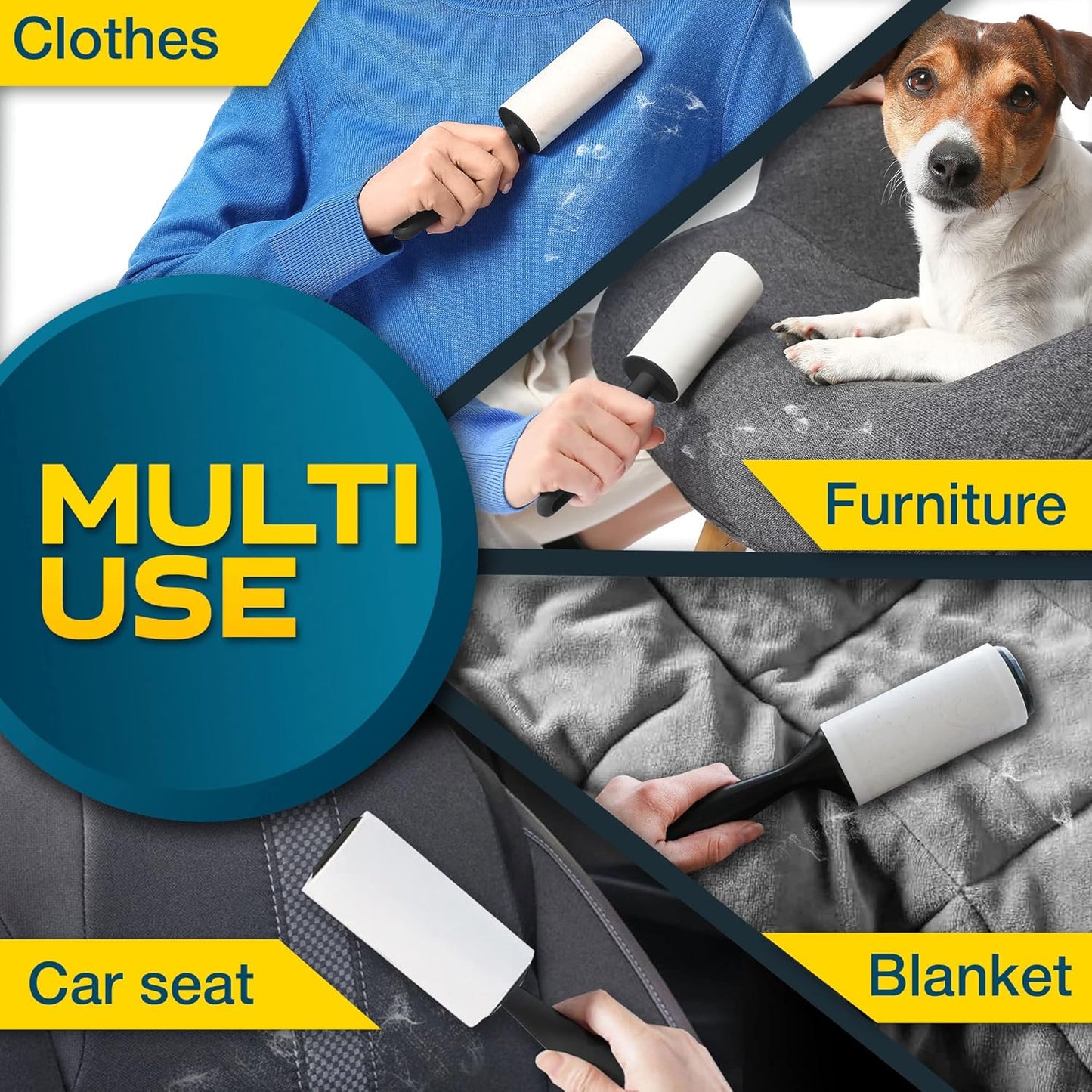 Lint Rollers for Pet Hair Sticky Remover for Couch Clothes Furniture and Carpet Dog Hair Remover Cat Hair