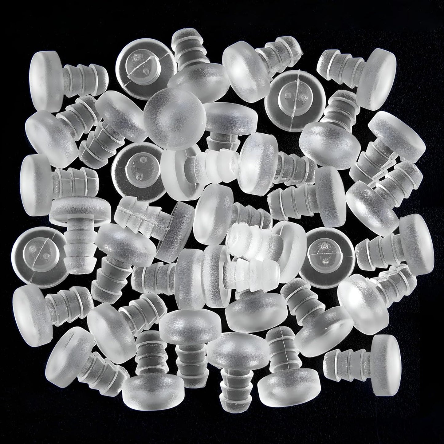 30 Pcs Door Bumper with Stem Clear Glass Table Top Anti Slip Pads Conical Shaped