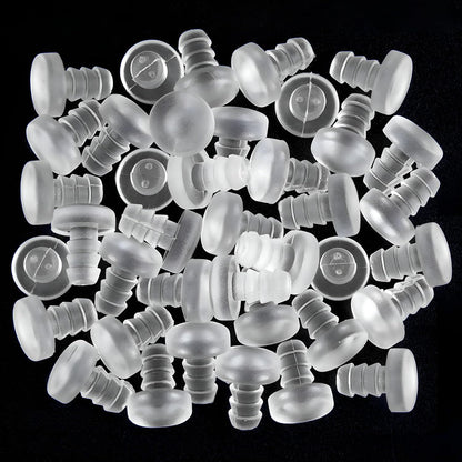 30 Pcs Door Bumper with Stem Clear Glass Table Top Anti Slip Pads Conical Shaped