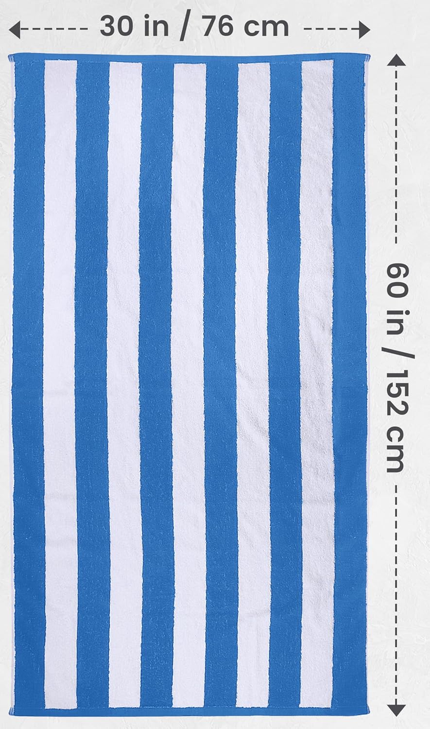 4 Pack Cabana Stripe Beach Towel 30 by 60 Inches Oversized 100% Ringspun Cotton Pool Towels