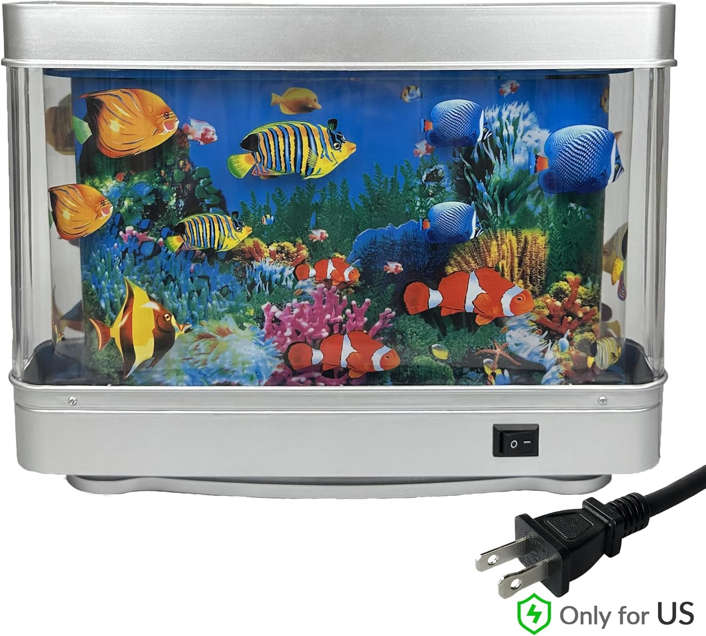Fake Motion Fish Tank Mini Aquarium Artificial Tropical Decorative Lamp Night Light with Moving Fish
