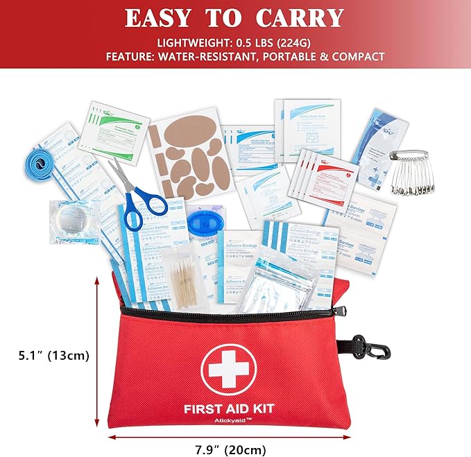 140 Piece Small First Aid Medical Kit for Car Home Office Travel Camping Sports Outdoor