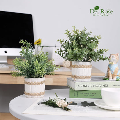 4 Pack Farmhouse Fake Plants Artificial Plants for Home Kitchen Office Desk Rustic Table Boho Aesthetic Room Decor Indoor