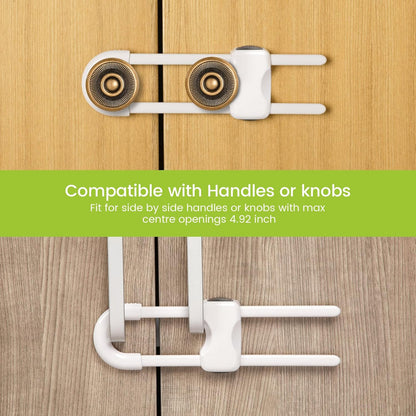 10 Pieces Cabinet Locks for Babies U-Shaped Proofing Drawers Safety Child Locks Adjustable