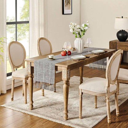 Farmhouse Braided Striped Table Runner Rustic Grey Table Runners 48 Inches Long Boho Home Decor