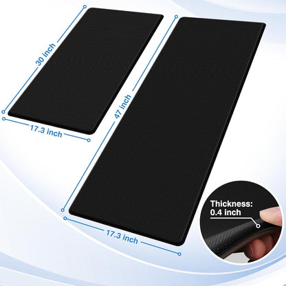 2PCS Kitchen Rugs Cushioned Anti Fatigue Kitchen Mats for Floor Non-Slip Standing Desk Mat Waterproof