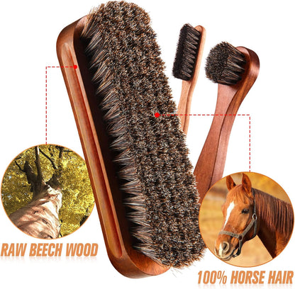 4 Pcs Shoes Brush Kit Polish Dauber Applicators Cleaning Leather Shoes Boots Care Brushes