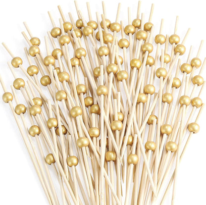 200 Pcs Cocktail Picks 4.7 Inch Toothpicks for Appetizers Bamboo Cocktail Sticks Skewers for Drinks Desserts
