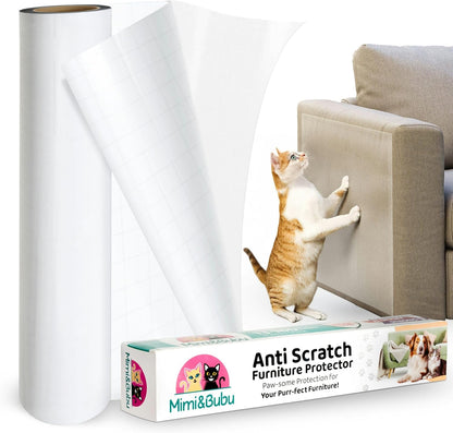 Anti Scratch Furniture Protector(160" x 13") Single-Sided Sticky Couch Protector for Cats