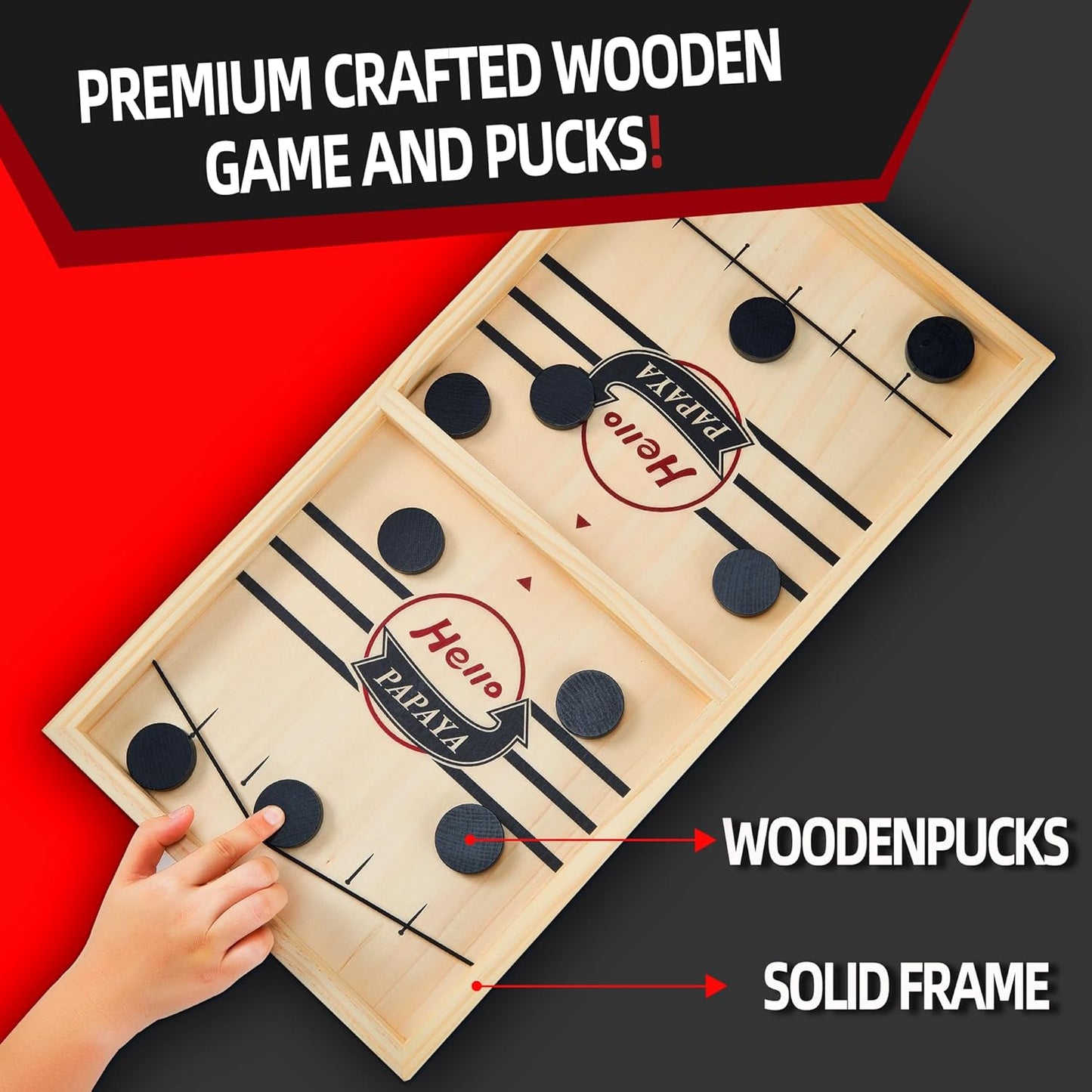 Test Your Speed and Accuracy with This Fast-Paced Wooden Air Hockey Desktop Battle Board Game