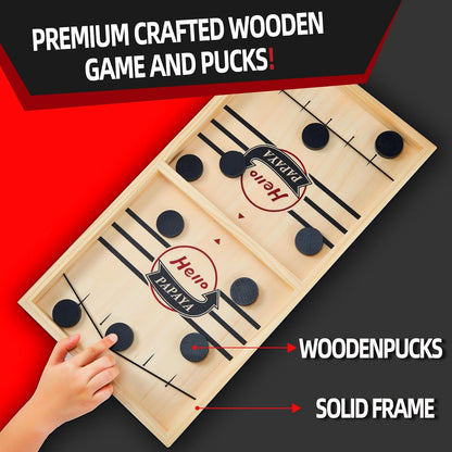 Test Your Speed and Accuracy with This Fast-Paced Wooden Air Hockey Desktop Battle Board Game
