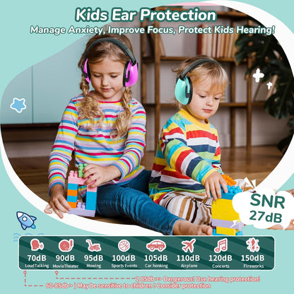 Kids Ear Protection Ear Muffs Noise Cancelling Headphones for Kid Toddler Adult Autism Sensory