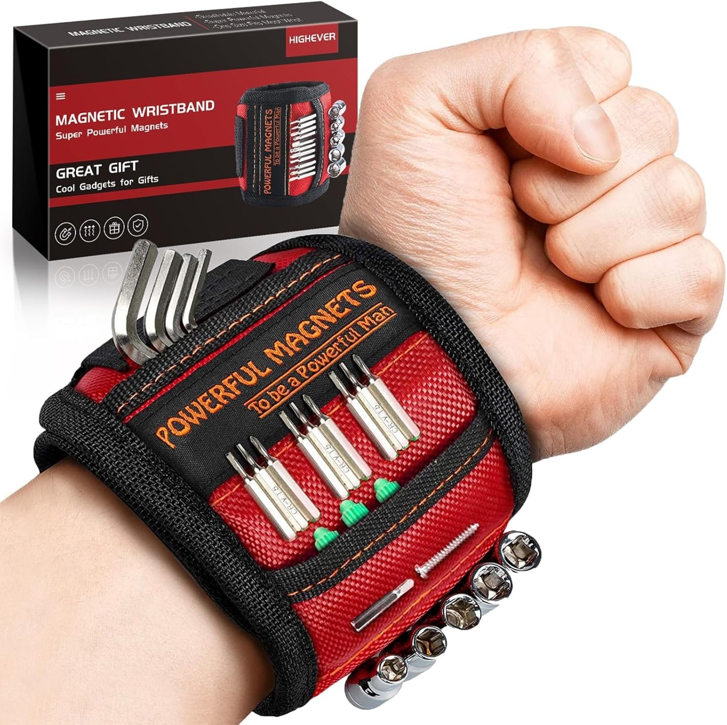 2 Pack Stocking Stuffers for Men Women Gifts Magnetic Wristband Men Gifts Tool Belt Magnet Wrist for Holding Screws
