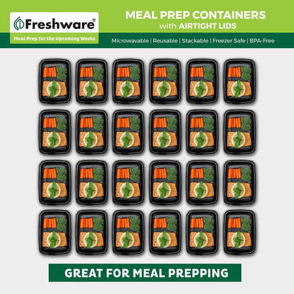 Meal Prep Containers [50 Pack] 1 Compartment with Lids Food Storage Containers Bento Box, BPA Free
