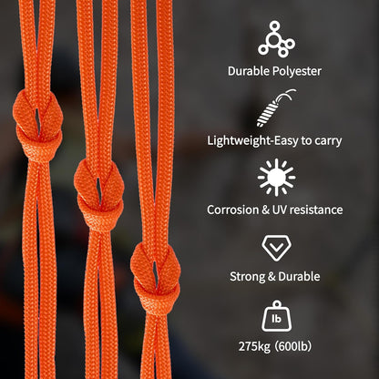 4mm 275 Polyester Survival Cord 7 Strand Core Orange Paracord for Camping Hiking DIY Bracelets Lanyards