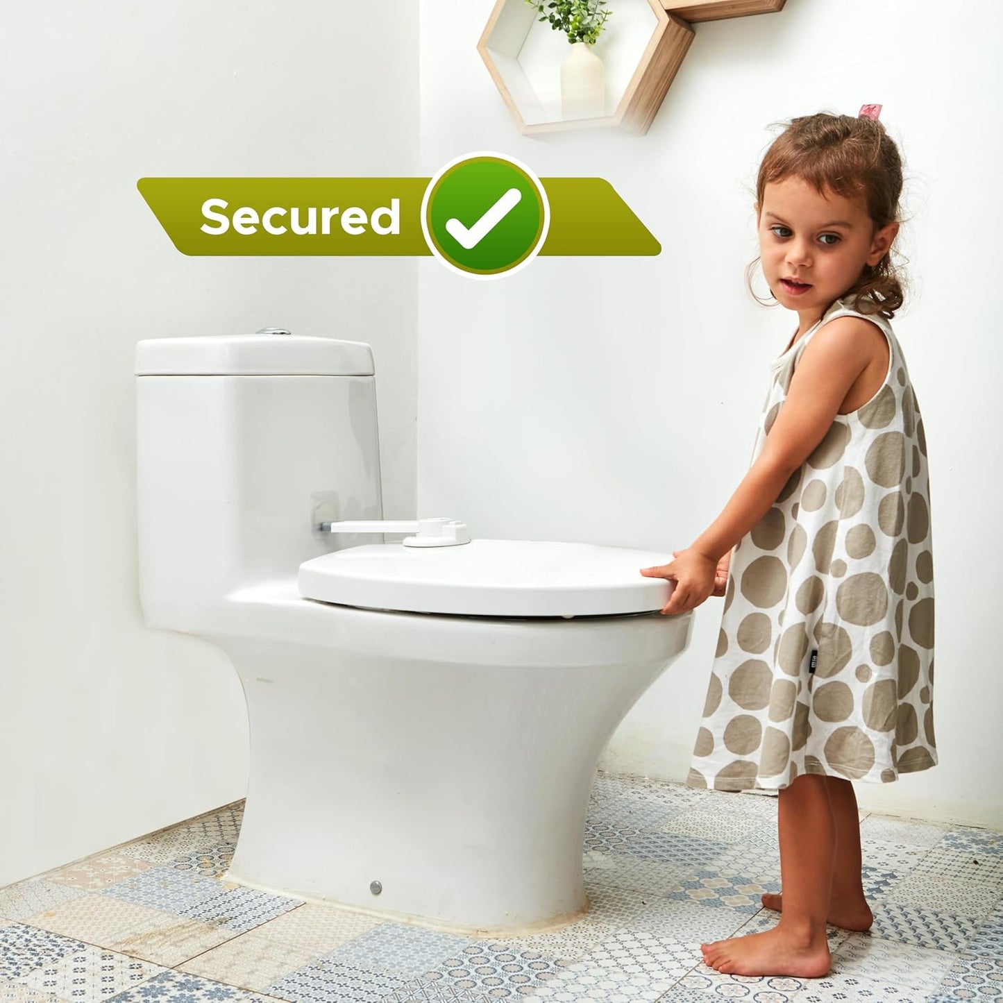 3 Pack Ideal Baby Proof Toilet Lid Lock with Arm No Tools Needed Easy Installation with 3M Adhesive