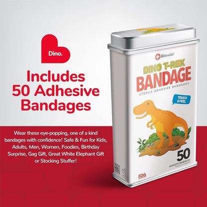 Dinosaur Shaped Self Adhesive Bandage Set Latex Free Sterile Wound Care 50 Count