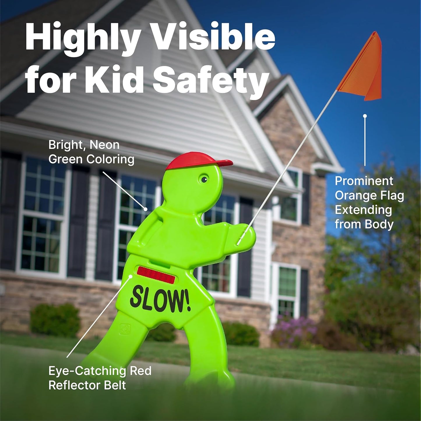 Kid Alert Street Safety Sign Kids at Play Signage for Neighborhood Safety 32 Inch Tall Reflective