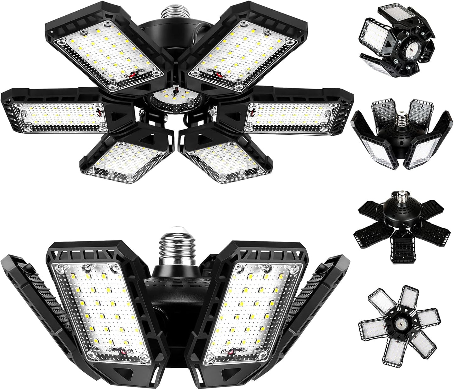 2 Pack 180W 18000LM 6500K Led Shop Light with 6 Plus 1 Deformable Panels Basement Barn Ceiling Lights