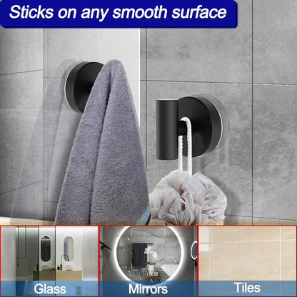 Removable Shower Hooks for Inside Shower Towel Hooks for Bathroom Window Glass Mirror Tile