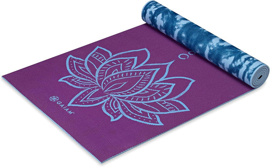 Premium 6mm Print Reversible Extra Thick Non Slip Exercise & Fitness Mat for All Types of Yoga Pilates & Floor Workouts