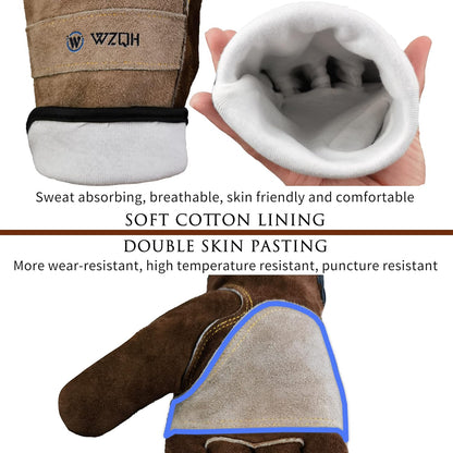Leather Work Gloves for Men or Women Large Glove for Gardening Tig/Mig Welding, Construction, Chainsaw