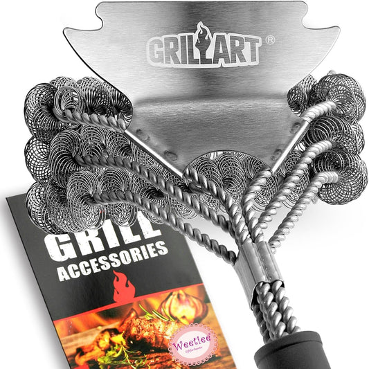 Safe BBQ Brush for Grill 18'' Stainless Grill Grate Cleaner Safe Grill Accessories for Porcelain