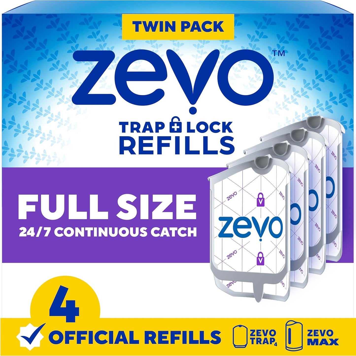 Flying Insect Trap Official Refill Cartridges Fits Both Zevo Trap & MAX Indoor Fly Trap  Authentic Trap+Lock Technology