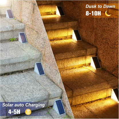 6 Pack Solar Step Lights Outdoor Waterproof IP67 LED Outdoor Step Light Outdoor Light Decor