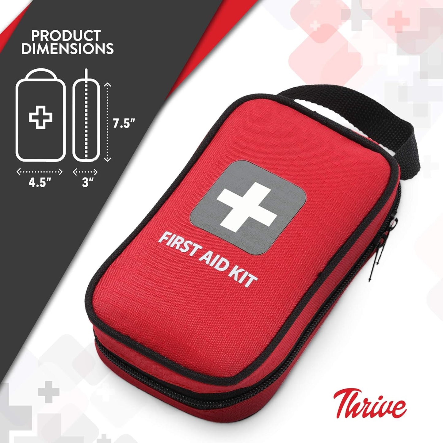 Waterproof Rip Stop Nylon Travel First Aid Kit Camping & Hiking with Wipes & Bandages