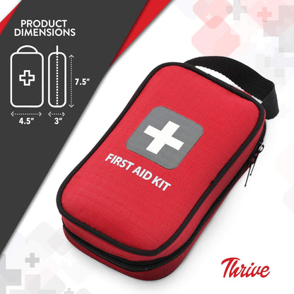 Waterproof Rip Stop Nylon Travel First Aid Kit Camping & Hiking with Wipes & Bandages
