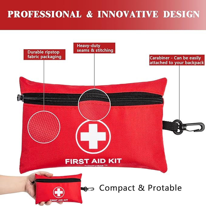 140 Piece Small First Aid Medical Kit for Car Home Office Travel Camping Sports Outdoor