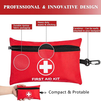 140 Piece Small First Aid Medical Kit for Car Home Office Travel Camping Sports Outdoor